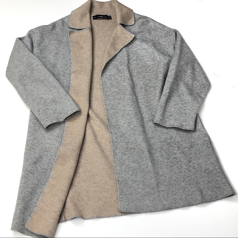 Zara Knits Open Cardigan gray size medium